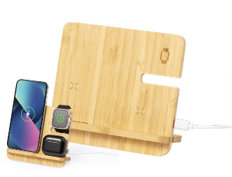 Cargador de bambu vertical inalambrico